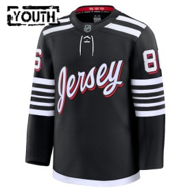 New Jersey Devils Fanatics Premium Jack Hughes 2024-25 Alternate Schwarz Trikot - Kinder